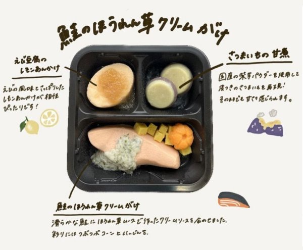 画像1: 鮭のほうれん草クリームがけ(ムース食) (1)
